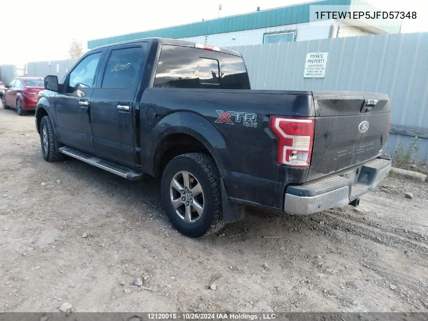 2018 Ford F150 Supercrew VIN: 1FTEW1EP5JFD57348 Lot: 12120015