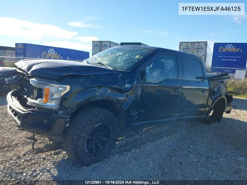 2018 Ford F150 Supercrew VIN: 1FTEW1E5XJFA46125 Lot: 12125961