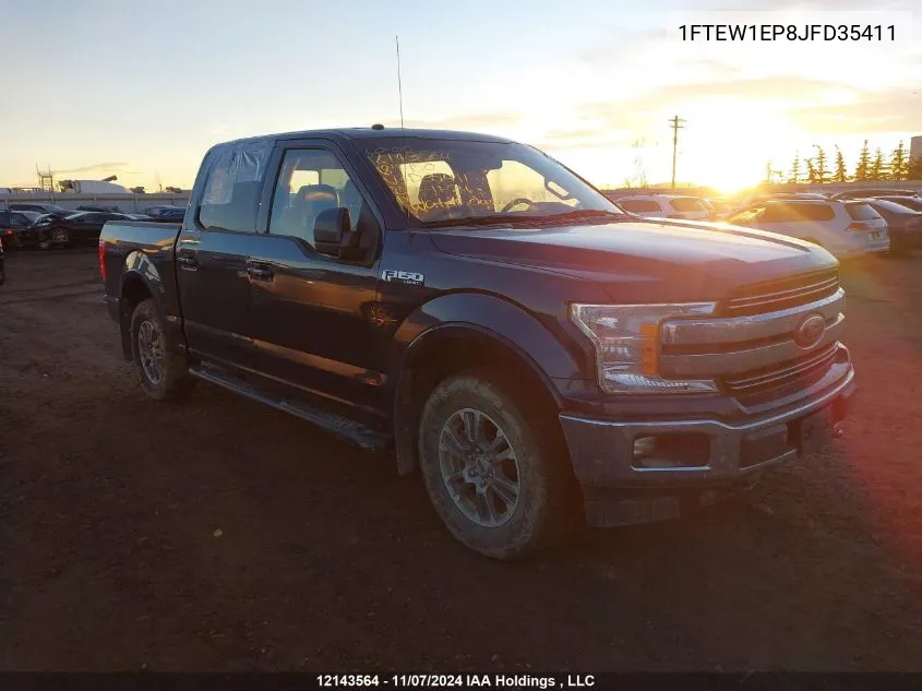 2018 Ford F-150 Lariat VIN: 1FTEW1EP8JFD35411 Lot: 12143564