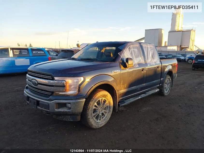 2018 Ford F-150 Lariat VIN: 1FTEW1EP8JFD35411 Lot: 12143564