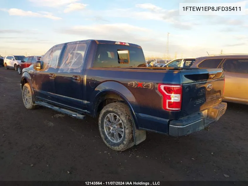 2018 Ford F-150 Lariat VIN: 1FTEW1EP8JFD35411 Lot: 12143564