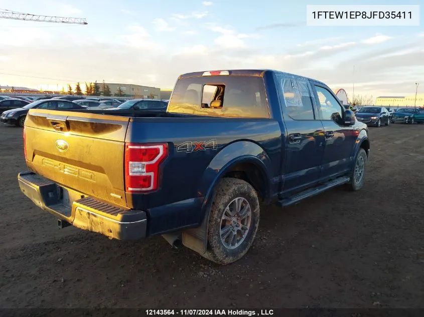 2018 Ford F-150 Lariat VIN: 1FTEW1EP8JFD35411 Lot: 12143564