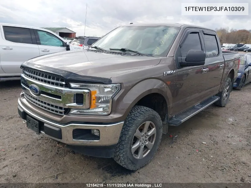 2018 Ford F150 Supercrew VIN: 1FTEW1EP3JFA10309 Lot: 12154215