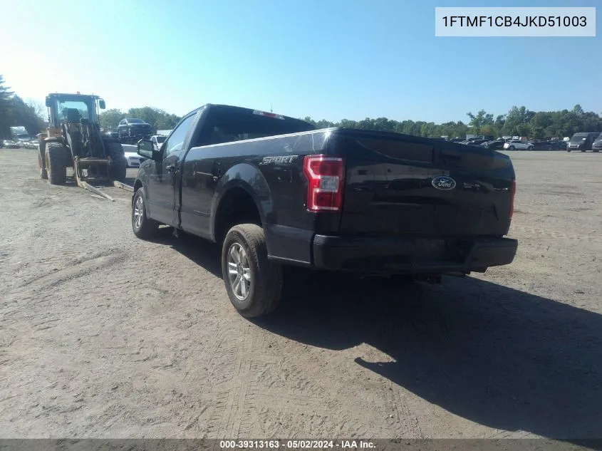 2018 Ford F-150 Xl VIN: 1FTMF1CB4JKD51003 Lot: 39313163