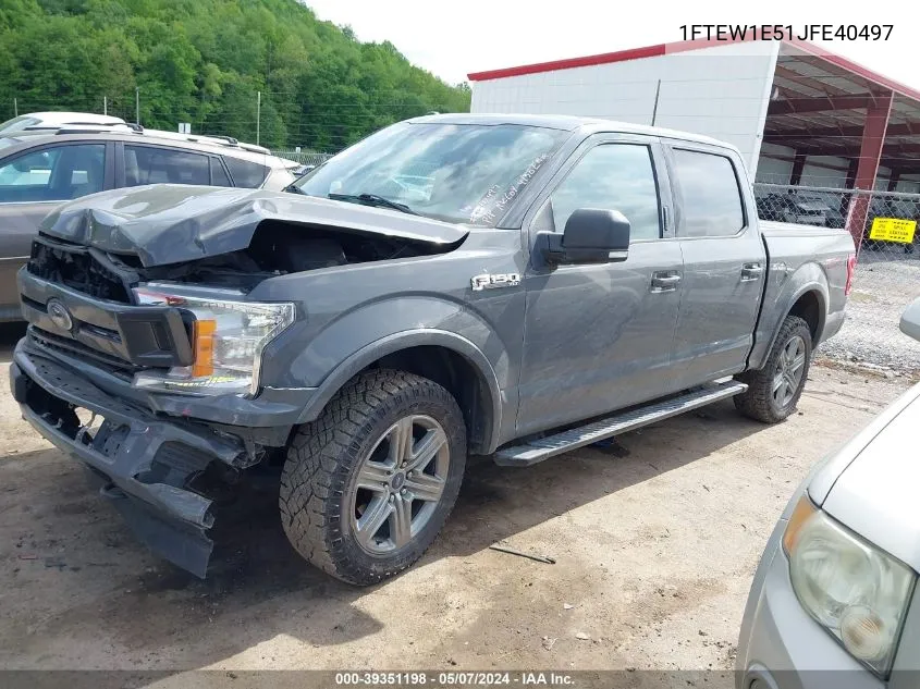 2018 Ford F-150 Xlt VIN: 1FTEW1E51JFE40497 Lot: 39351198