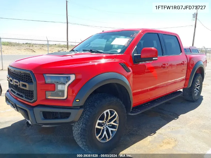 2018 Ford F-150 Raptor VIN: 1FTFW1RG7JFD73727 Lot: 39351528