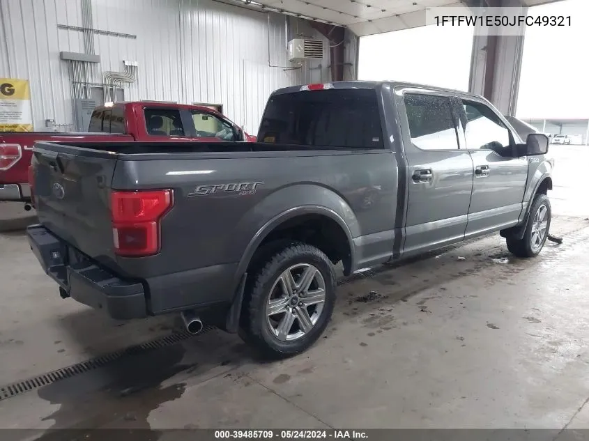 2018 Ford F-150 Lariat VIN: 1FTFW1E50JFC49321 Lot: 39485709