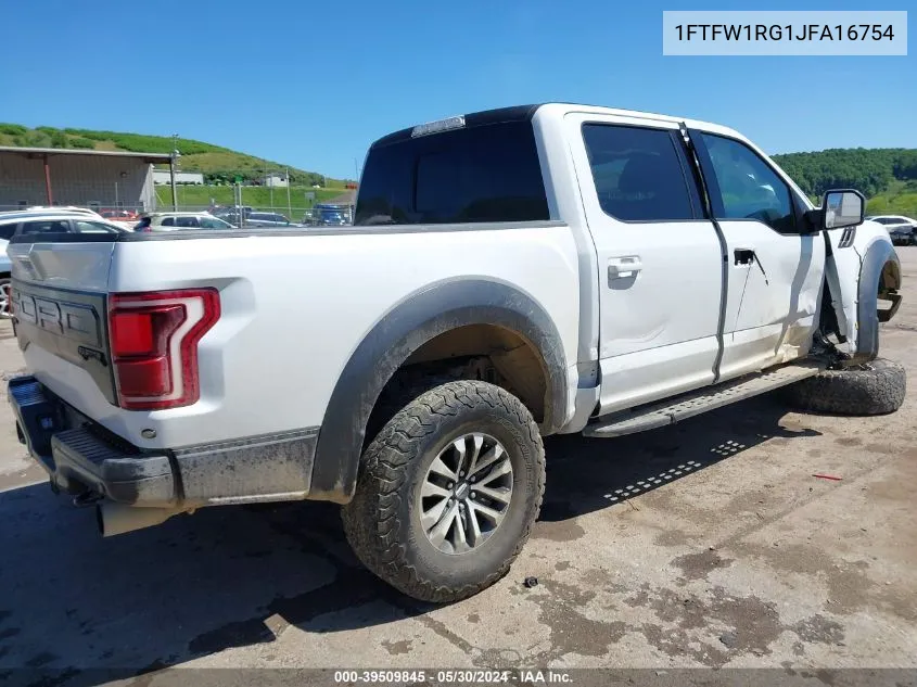 2018 Ford F-150 Raptor VIN: 1FTFW1RG1JFA16754 Lot: 40532486