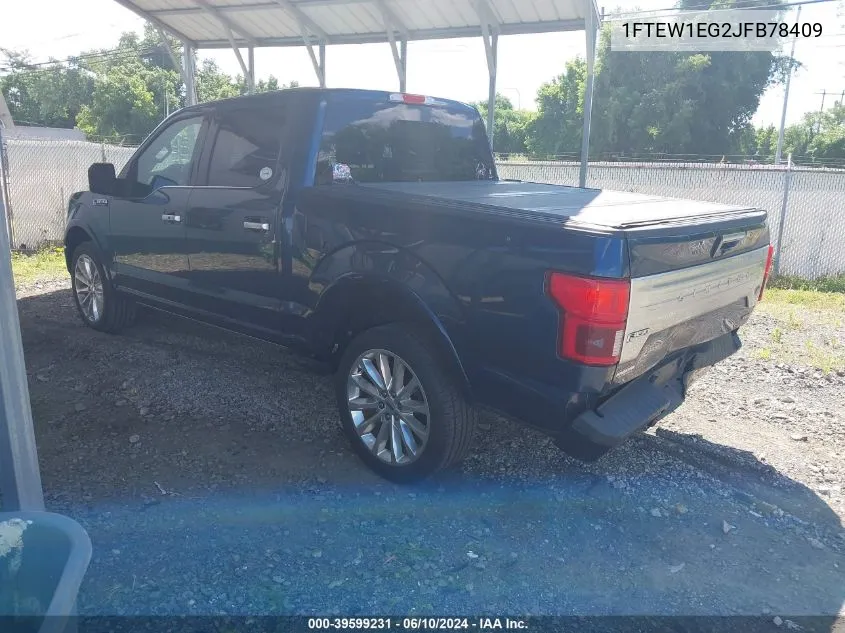 1FTEW1EG2JFB78409 2018 Ford F-150 Limited