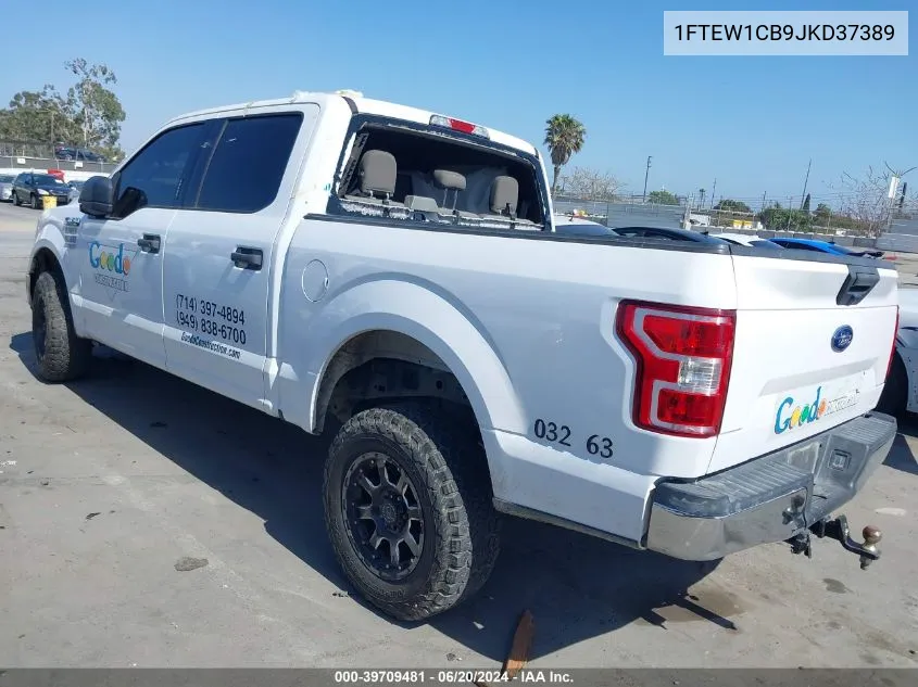 2018 Ford F-150 Xl/Xlt VIN: 1FTEW1CB9JKD37389 Lot: 39709481