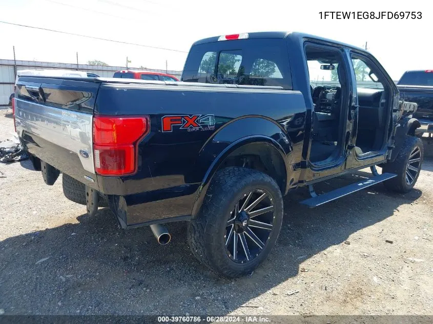 1FTEW1EG8JFD69753 2018 Ford F-150 Platinum