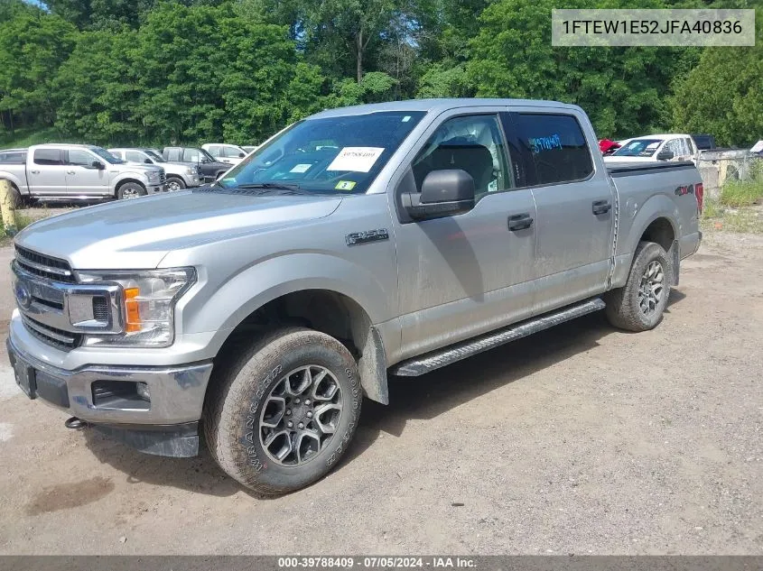 2018 Ford F-150 Xlt VIN: 1FTEW1E52JFA40836 Lot: 39788409