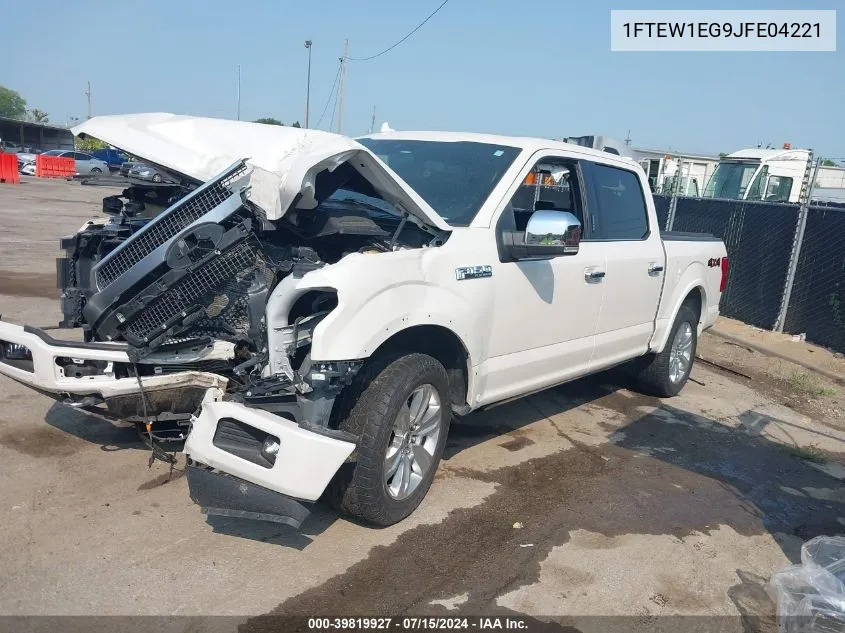 1FTEW1EG9JFE04221 2018 Ford F-150 Platinum