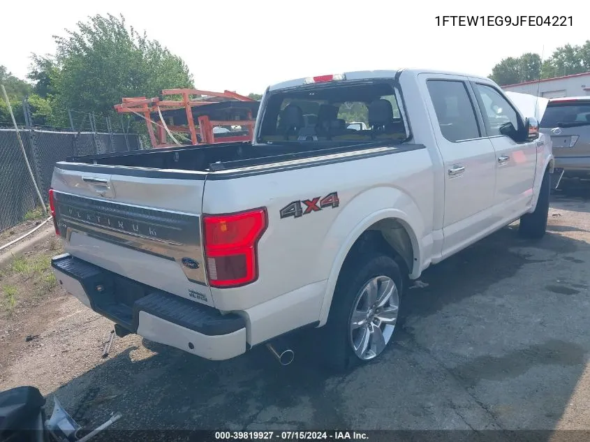 1FTEW1EG9JFE04221 2018 Ford F-150 Platinum