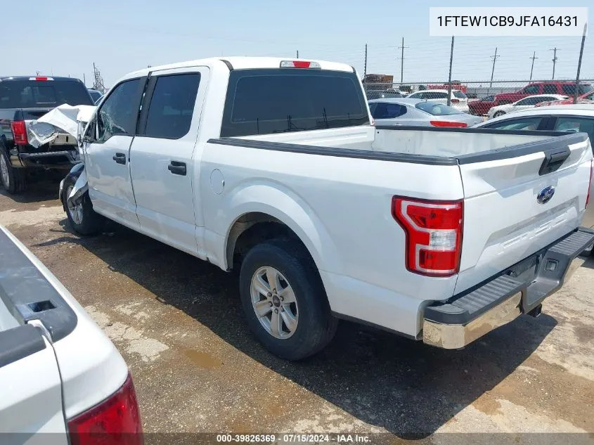 2018 Ford F-150 Xl VIN: 1FTEW1CB9JFA16431 Lot: 39826369