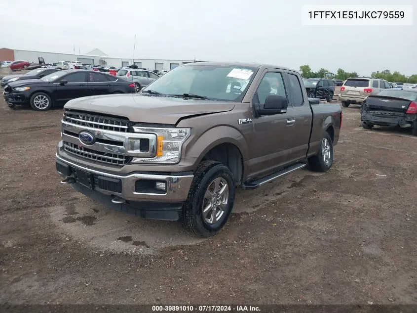 1FTFX1E51JKC79559 2018 Ford F-150 Xlt