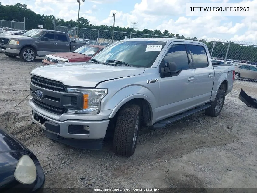 2018 Ford F-150 Xlt VIN: 1FTEW1E50JFE58263 Lot: 39926981