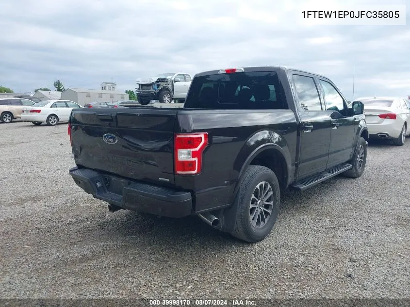 2018 Ford F-150 Xlt VIN: 1FTEW1EP0JFC35805 Lot: 39998170