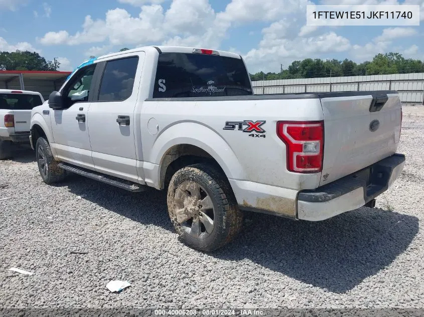 2018 Ford F-150 Xl VIN: 1FTEW1E51JKF11740 Lot: 40006208