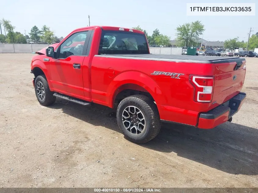 2018 Ford F-150 Xl VIN: 1FTMF1EB3JKC33635 Lot: 40010150