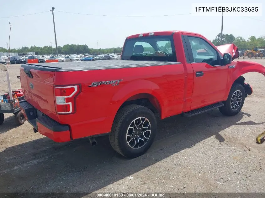 2018 Ford F-150 Xl VIN: 1FTMF1EB3JKC33635 Lot: 40010150