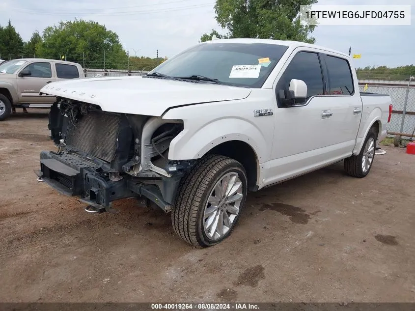 1FTEW1EG6JFD04755 2018 Ford F-150 Limited