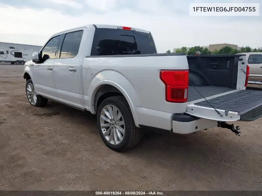 2018 Ford F-150 Limited VIN: 1FTEW1EG6JFD04755 Lot: 40019264