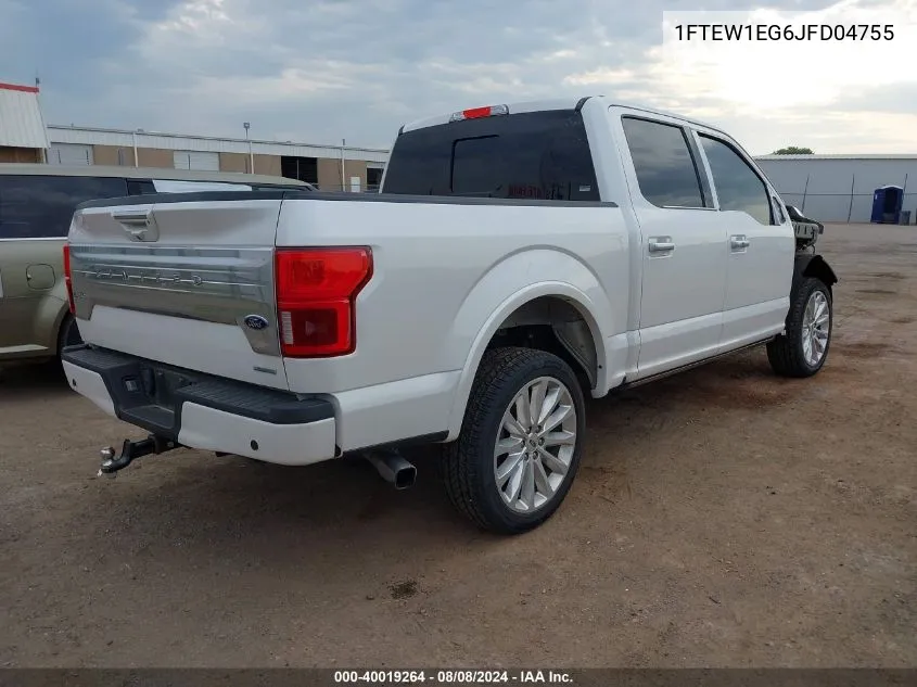 1FTEW1EG6JFD04755 2018 Ford F-150 Limited