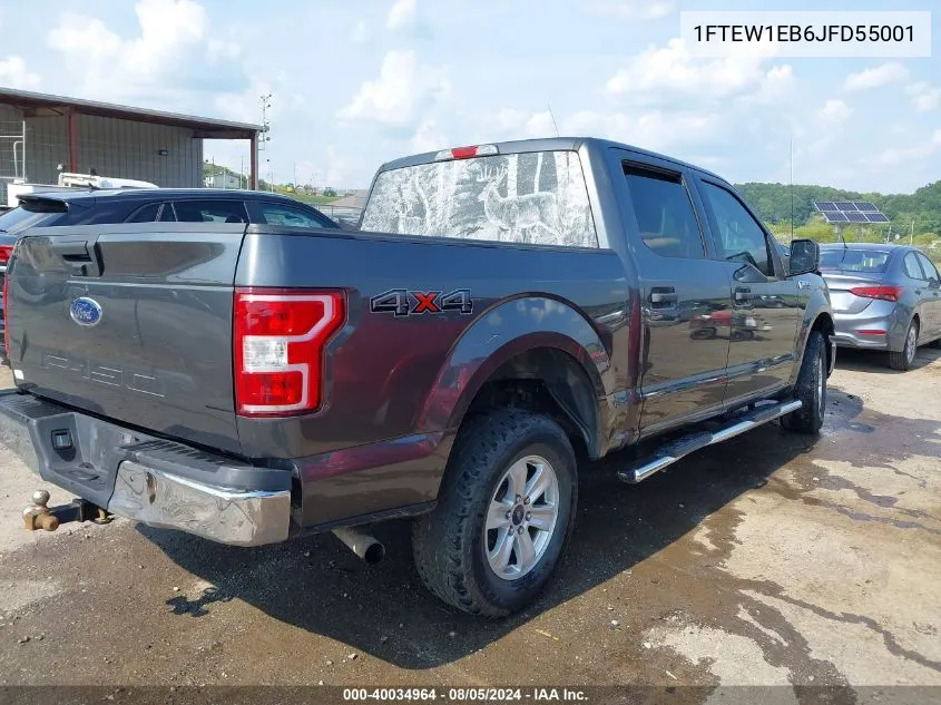 2018 Ford F-150 Xlt VIN: 1FTEW1EB6JFD55001 Lot: 40034964