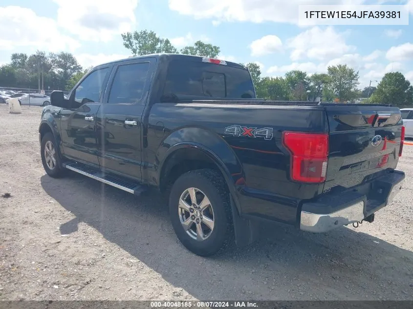 2018 Ford F-150 Lariat VIN: 1FTEW1E54JFA39381 Lot: 40048185