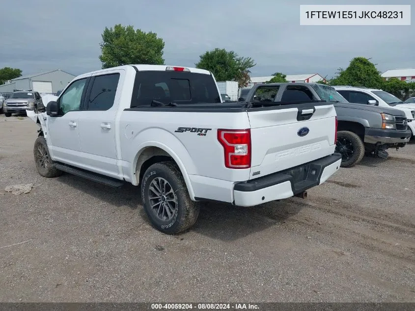 2018 Ford F-150 Xlt VIN: 1FTEW1E51JKC48231 Lot: 40059204