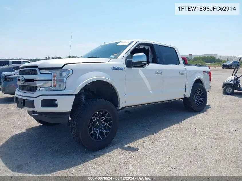 1FTEW1EG8JFC62914 2018 Ford F-150 Platinum