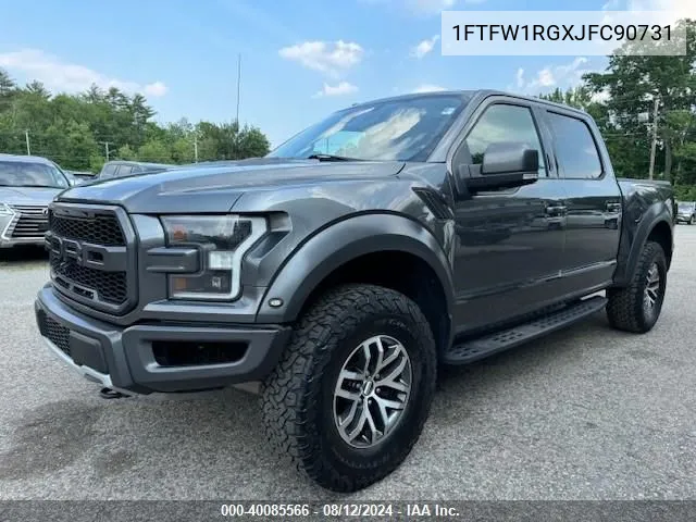 2018 Ford F-150 Raptor VIN: 1FTFW1RGXJFC90731 Lot: 40085566