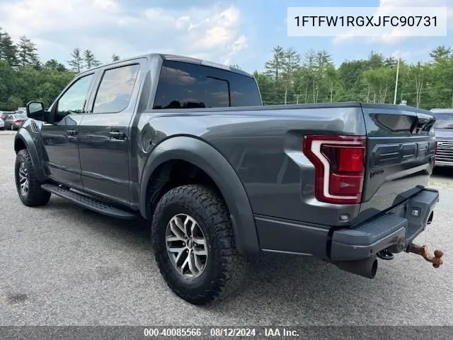 2018 Ford F-150 Raptor VIN: 1FTFW1RGXJFC90731 Lot: 40085566