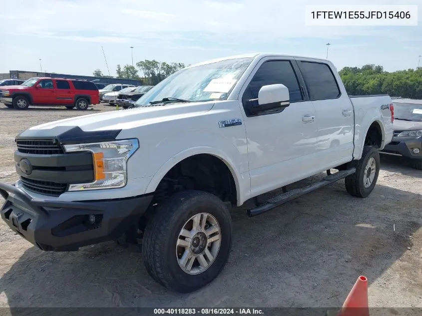 2018 Ford F-150 Lariat VIN: 1FTEW1E55JFD15406 Lot: 40118283