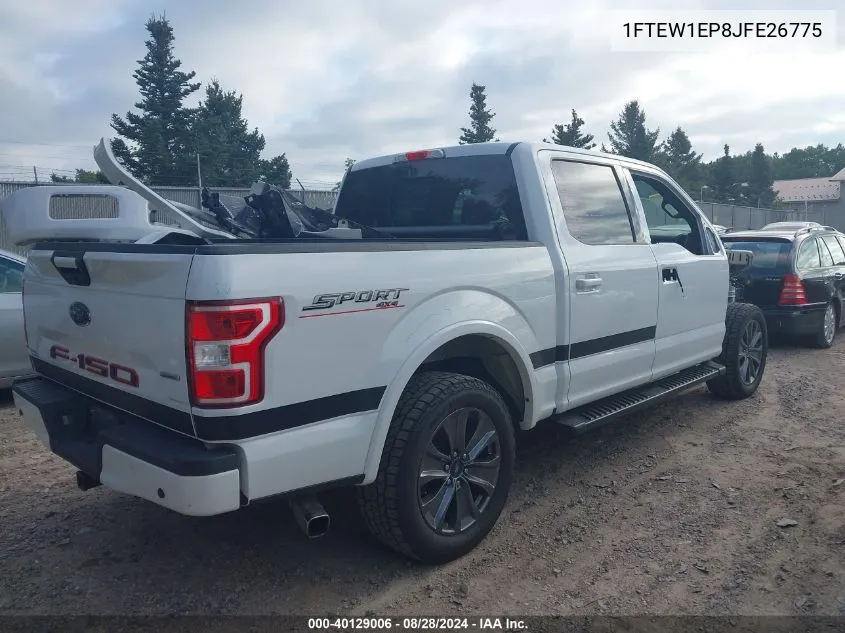 2018 Ford F-150 Xlt VIN: 1FTEW1EP8JFE26775 Lot: 40129006