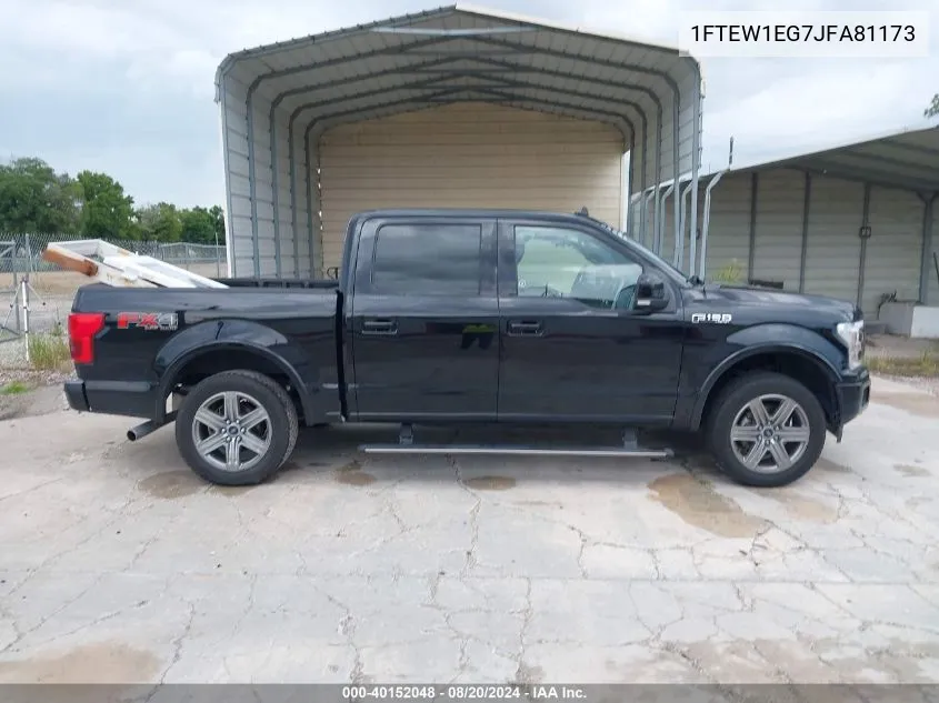 1FTEW1EG7JFA81173 2018 Ford F-150 Lariat