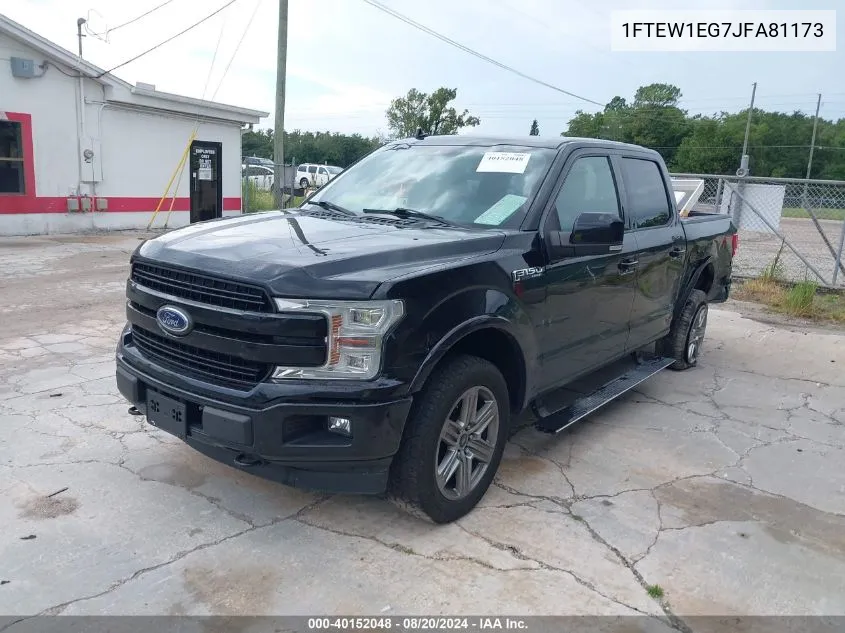 2018 Ford F-150 Lariat VIN: 1FTEW1EG7JFA81173 Lot: 40152048