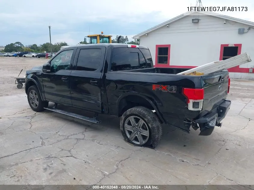 2018 Ford F-150 Lariat VIN: 1FTEW1EG7JFA81173 Lot: 40152048