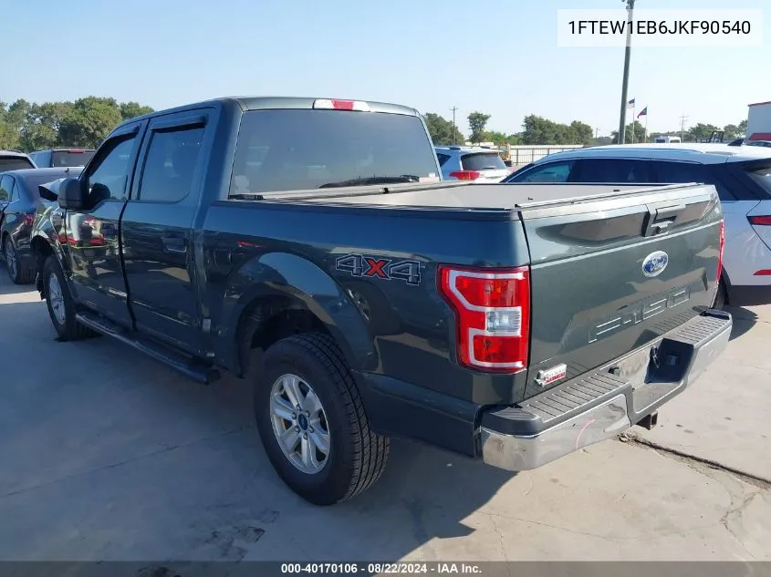 2018 Ford F-150 Xlt VIN: 1FTEW1EB6JKF90540 Lot: 40170106