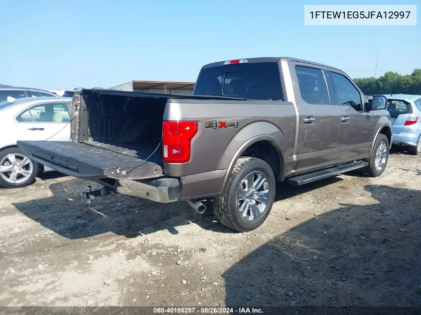 2018 Ford F-150 Lariat VIN: 1FTEW1EG5JFA12997 Lot: 40195287