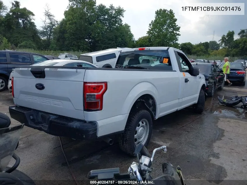 2018 Ford F-150 Xl VIN: 1FTMF1CB9JKC91476 Lot: 40204757