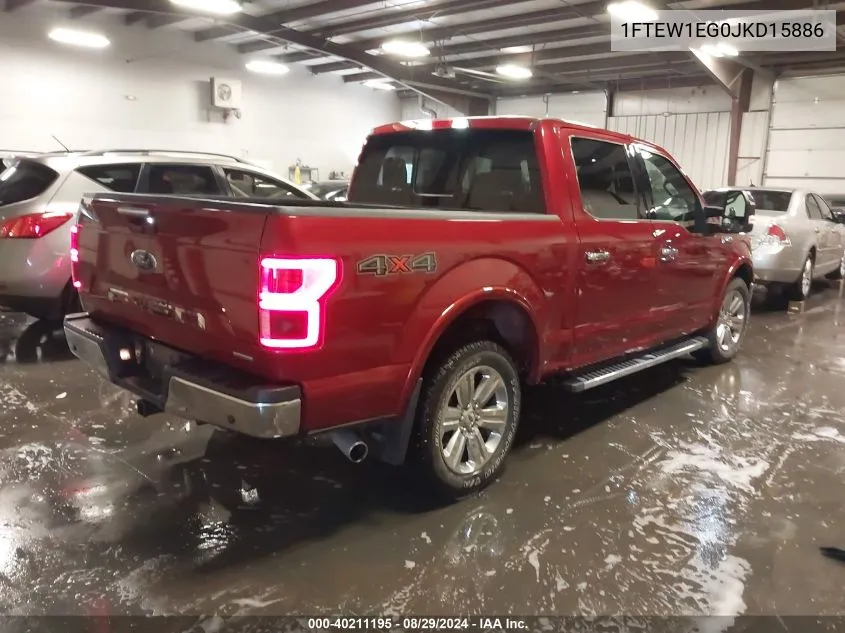 2018 Ford F-150 Lariat VIN: 1FTEW1EG0JKD15886 Lot: 40361522