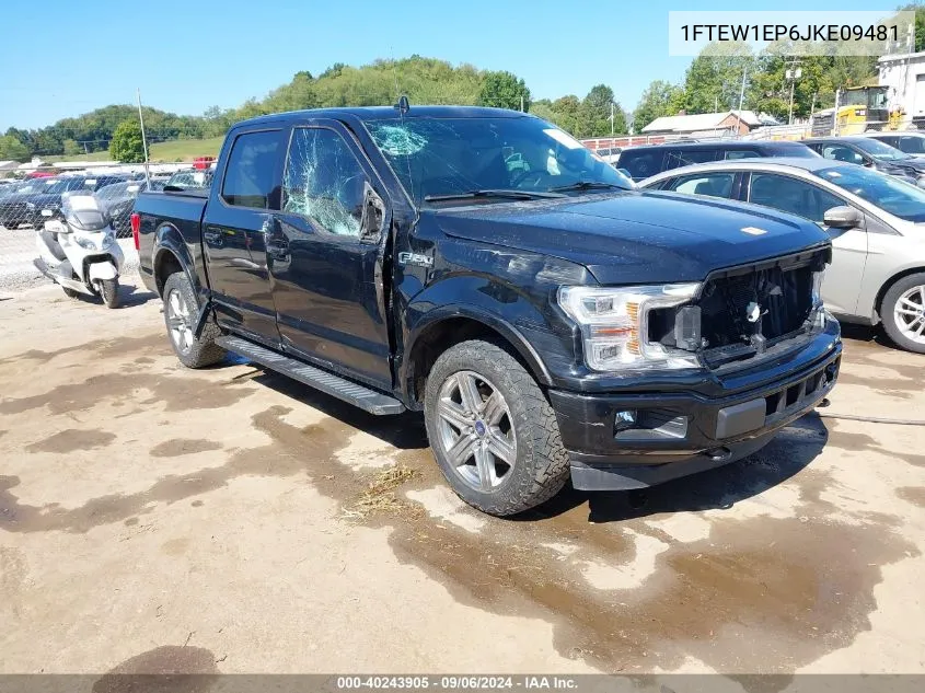 2018 Ford F-150 Lariat VIN: 1FTEW1EP6JKE09481 Lot: 40243905