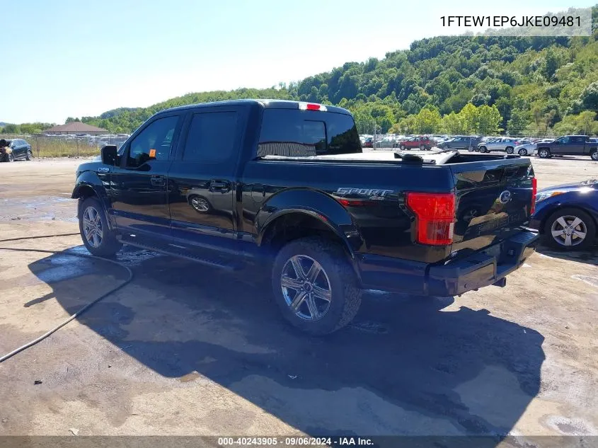 2018 Ford F-150 Lariat VIN: 1FTEW1EP6JKE09481 Lot: 40243905