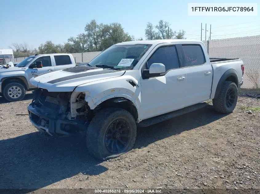 1FTFW1RG6JFC78964 2018 Ford F150 Raptor