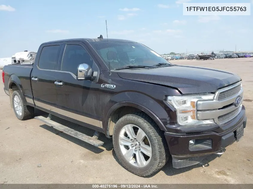 1FTFW1EG5JFC55763 2018 Ford F-150 Platinum