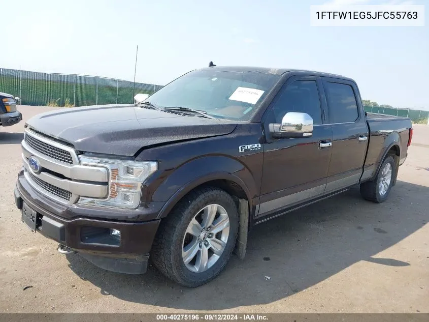 1FTFW1EG5JFC55763 2018 Ford F-150 Platinum