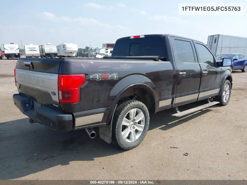 1FTFW1EG5JFC55763 2018 Ford F-150 Platinum