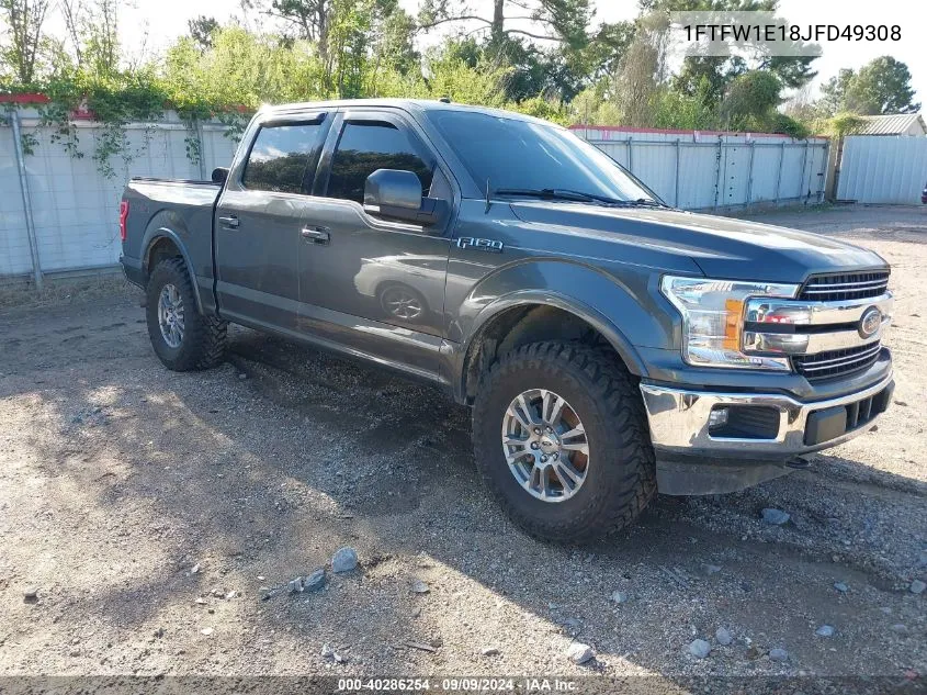 2018 Ford F-150 Lariat VIN: 1FTFW1E18JFD49308 Lot: 40286254